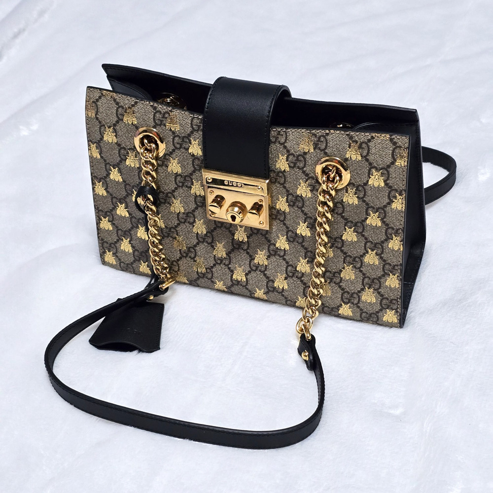 Gucci GG Supreme Small Padlock Canvas Shoulder Bag | NWOT